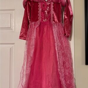 Charming Pink Velvet Princess Costume for Kids